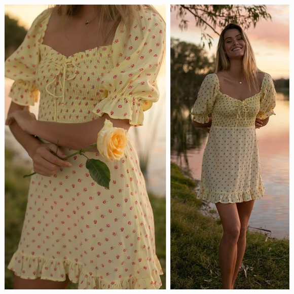 Faithfull the Brand Sage Mini Dress in Santa Maria Floral XS NWT - Picture 6 of 11